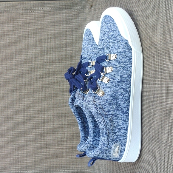 Sugar Shoes - Sugar Shoes Fallon NavyJersey Canvas SneakerColor Blue/white/NavySize 10…